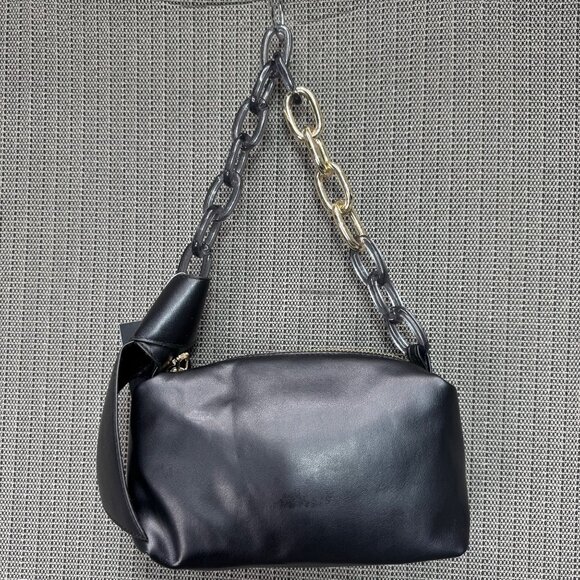 No Boundaries Knotted Shoulder Bag Black Soot One Size Eco-Friendly Design - Picture 1 of 7